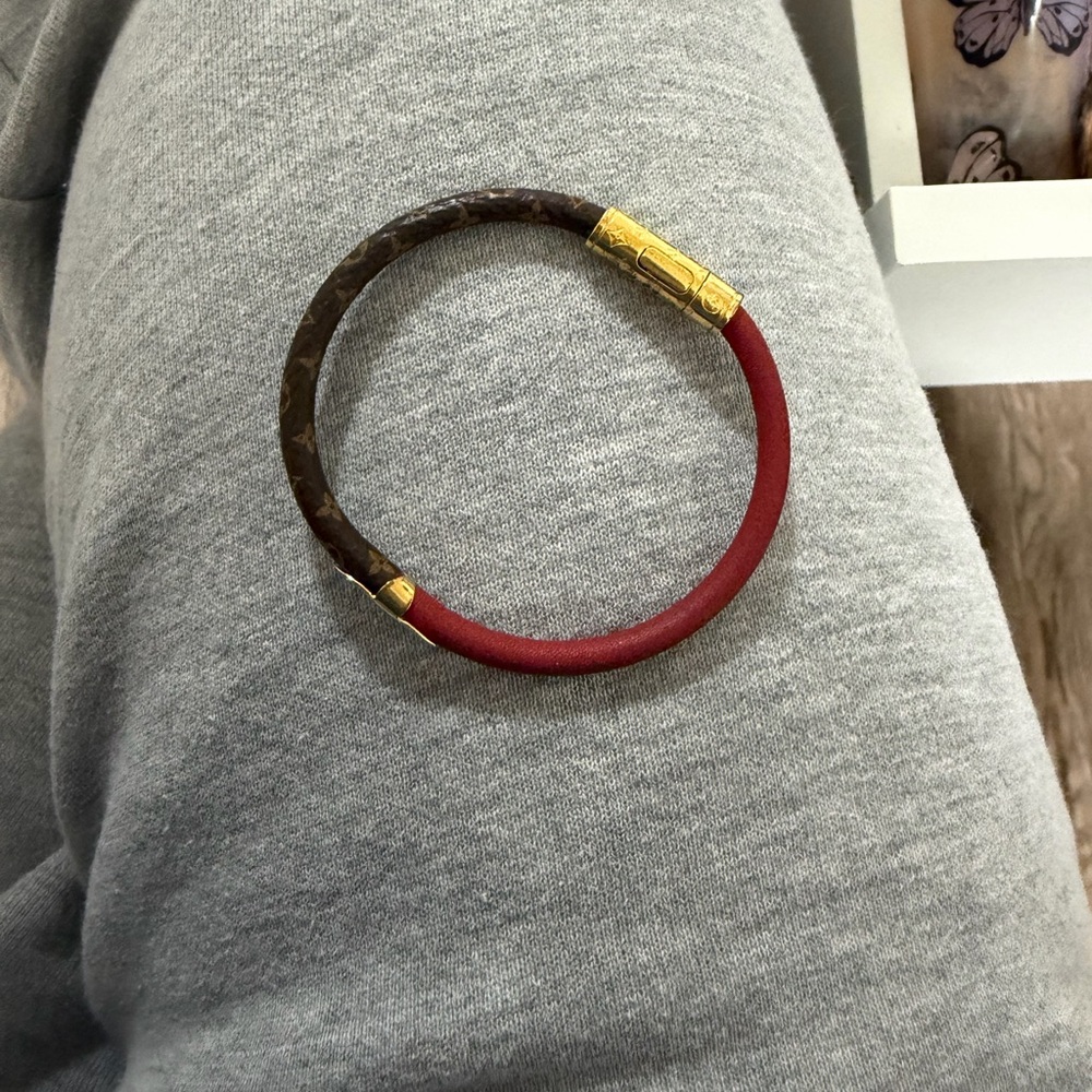 Louis Vuitton Red and Brown Bracelet